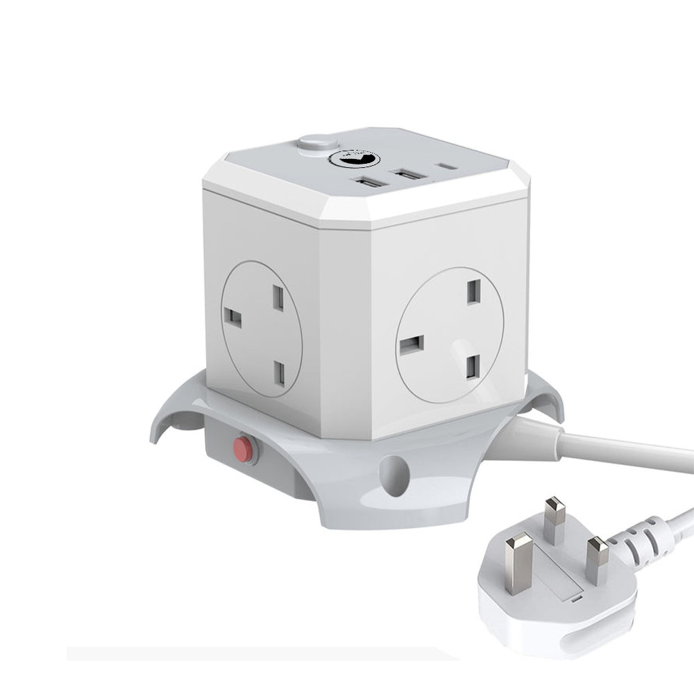 Cube 4 Socket with Extension Board (UK)